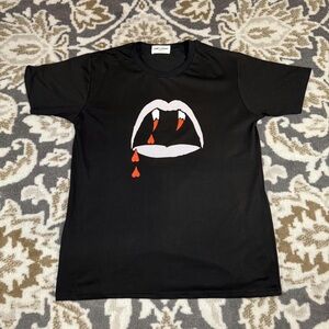 Saint Laurent Black Vampire Graphic Tee
